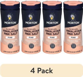 4 pack Morton All Natural Fine Himalayan Pink Salt  for Baking Blending and more 17.6 oz